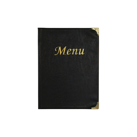 PORTA MENU' A4-31,5x24cm NERO in PVC BASIC con 4+2 BUSTE FISSE