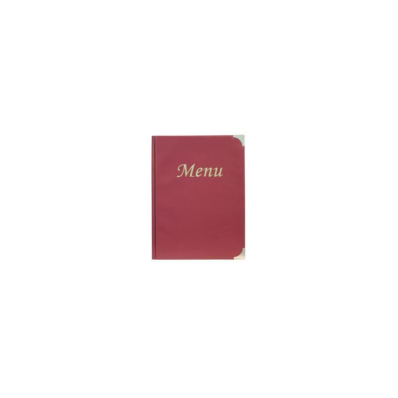 PORTA MENU' A4-31,5x24cm BORDEAUX in PVC BASIC con 4+2 BUSTE FISSE