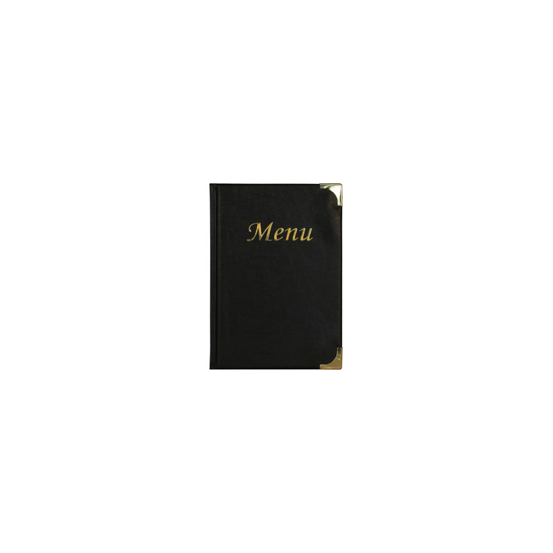 PORTA MENU' A5-23,7x17cm NERO in PVC BASIC con 4+2 BUSTE FISSE