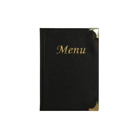 PORTA MENU' A5-23,7x17cm NERO in PVC BASIC con 4+2 BUSTE FISSE