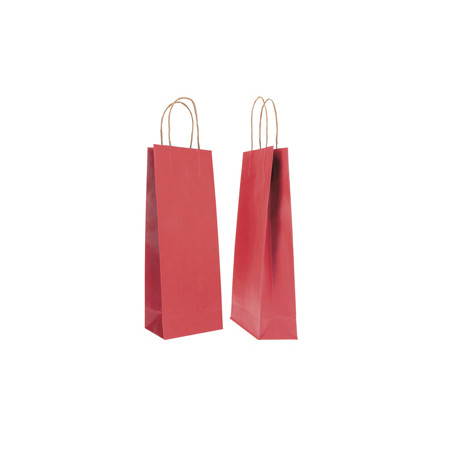 20 SHOPPERS CARTA BIOKRAFT 14X9X38CM PORTABOTTIGLIE ROSSO