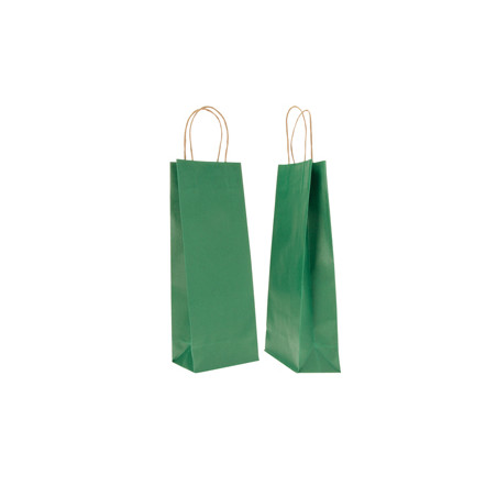 20 SHOPPERS CARTA BIOKRAFT 14X9X38CM PORTABOTTIGLIE VERDE