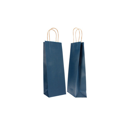 20 SHOPPERS CARTA BIOKRAFT 14X9X38CM PORTABOTTIGLIE BLU