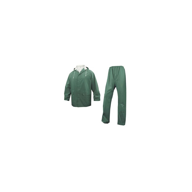 COMPLETO IMPERMEABILE EN304 Tg. L verde (giacca+pantalone)