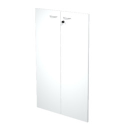 COPPIA ANTE in MELAMIN. x libreria alta L76cm BIANCO