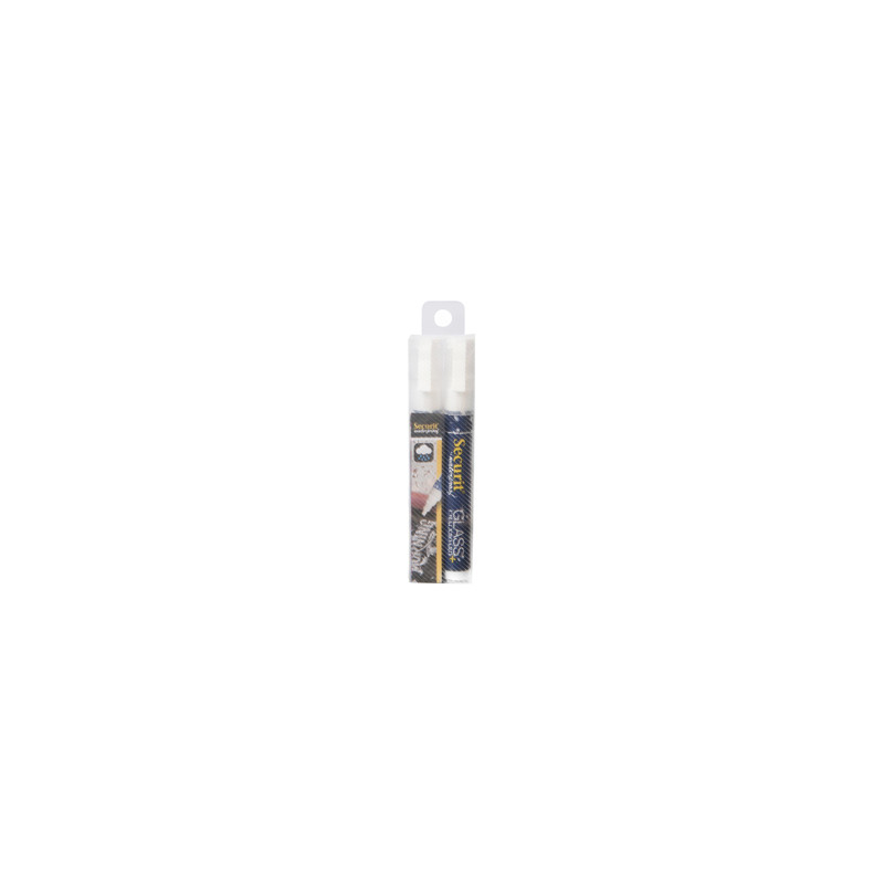 BLISTER 2 MARCATORI A GESSO LIQUIDO Waterproof BIANCO 2-6mm Securit