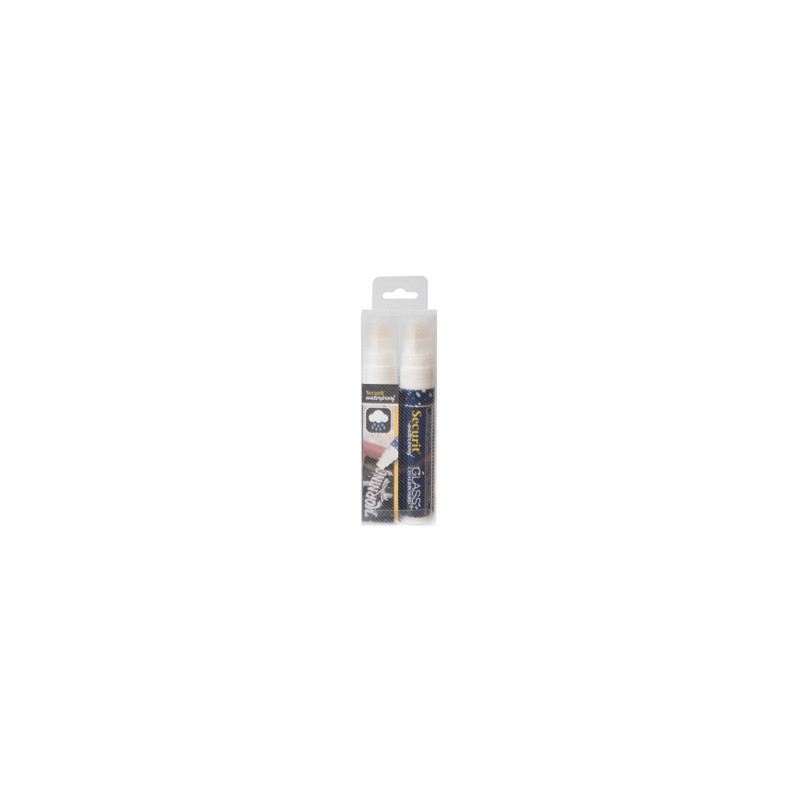 BLISTER 2 MARCATORI A GESSO LIQUIDO Waterproof BIANCO 7-15mm Securit