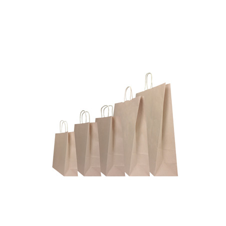 25 SHOPPERS CARTA BIOKRAFT 22X10X29CM TWISTED SABBIA