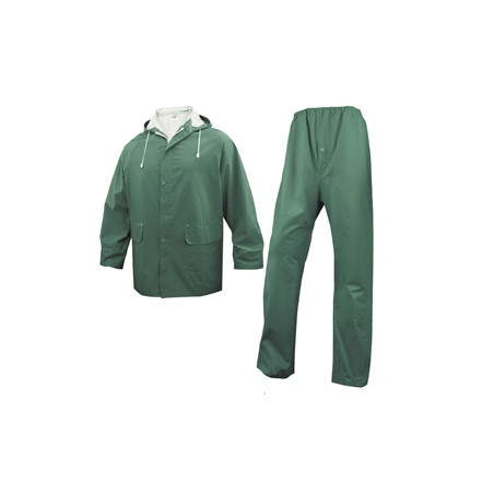 COMPLETO IMPERMEABILE EN304 Tg. M verde (giacca+pantalone)