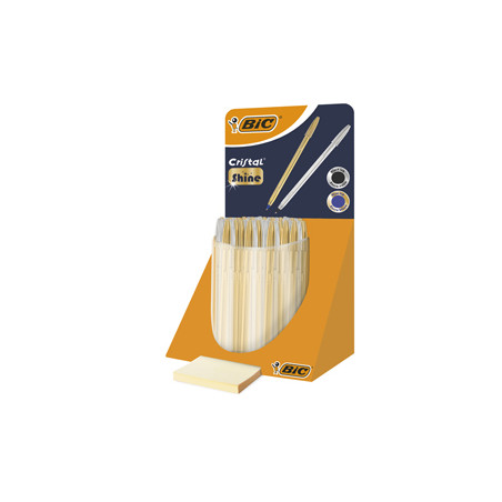 EXPO 40 PZ. BIC CRISTAL SHINE FUSTO ORO E ARGENTO BIC