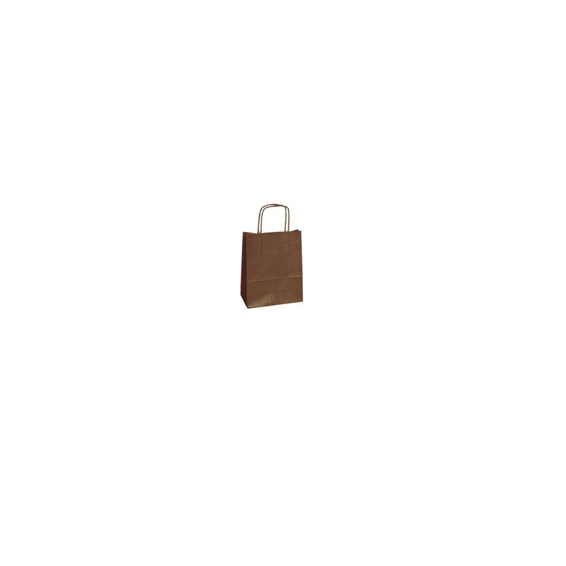 25 shoppers carta kraft 14x9x20CM twisted marrone