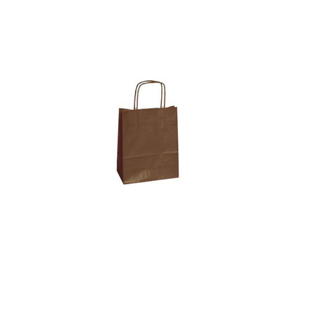 25 shoppers carta kraft 14x9x20CM twisted marrone