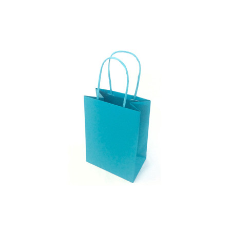 25 shoppers carta kraft 22x10x29cm twisted turchese