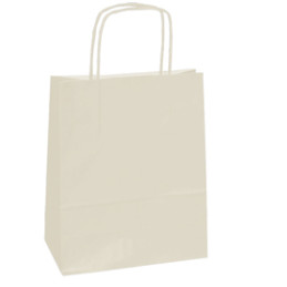 ** END ** ** END ** end* 25 shoppers carta kraft 14x9x20cm twisted avorio