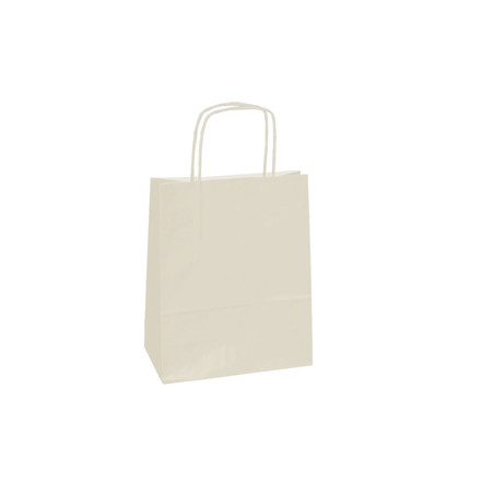 ** END ** ** END ** end* 25 shoppers carta kraft 14x9x20cm twisted avorio