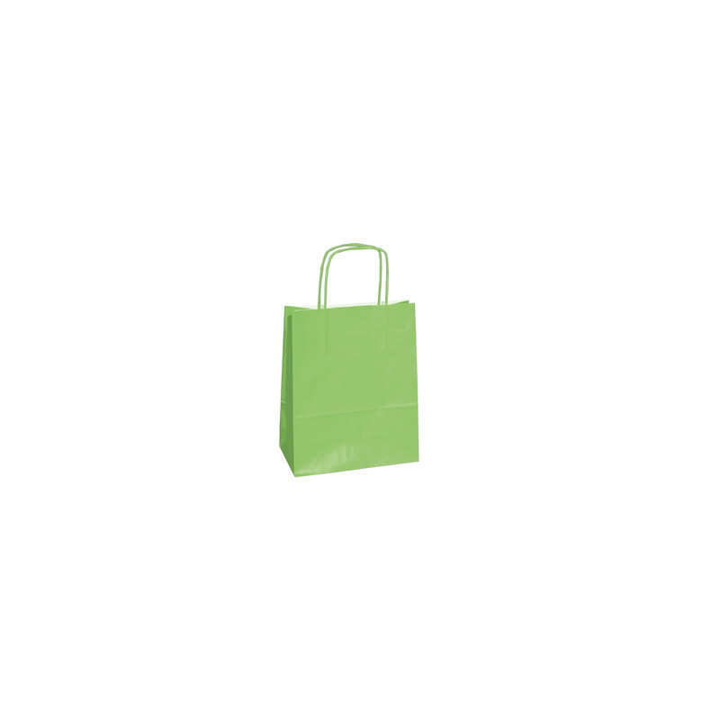 25 shoppers carta kraft 14x9x20cm twisted verde mela