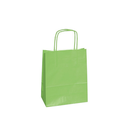 25 shoppers carta kraft 14x9x20cm twisted verde mela