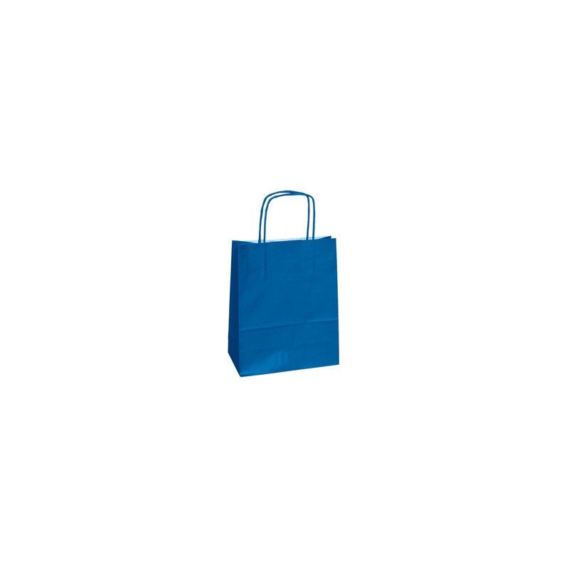 25 shoppers carta kraft 14x9x20cm twisted blu