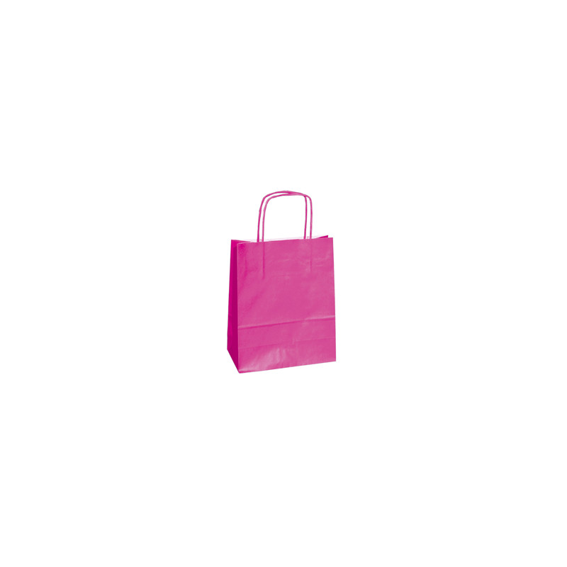 25 shoppers carta kraft 14x9x20cm twisted magenta