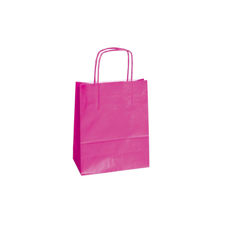 25 shoppers carta kraft 14x9x20cm twisted magenta