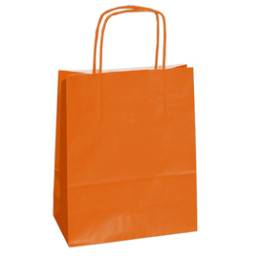 25 shoppers carta kraft 14x9x20cm twisted arancio