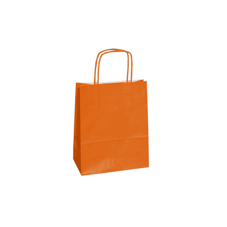 25 shoppers carta kraft 14x9x20cm twisted arancio