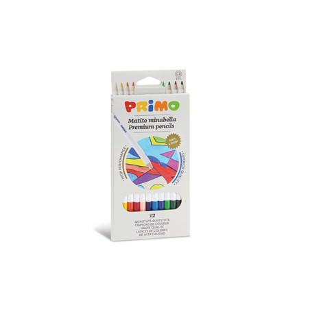 Astuccio 12 matite colorate diam. 3,8mm Minabella PRIMO