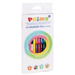 Astuccio 12 matite doppiocolore diam. 3,8mm Minabella PRIMO
