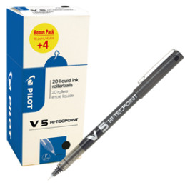 Value pack 16+4 roller Hi-Tecpoint V5 0,5mm nero Pilot