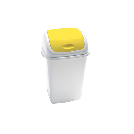 Pattumiera a basculante 50Lt Rif Basic Bianco/Giallo