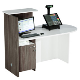 Postazione Reception Concept DX L143 x P83 x H117cm bianco/frass.tosc.