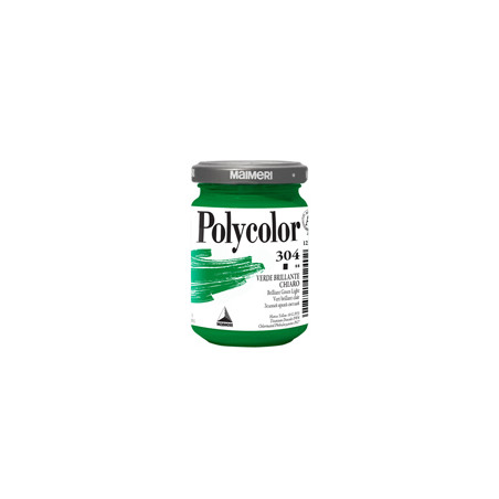 Colore vinilico Polycolor vasetto 140 ml verde brillante chiaro Maimeri