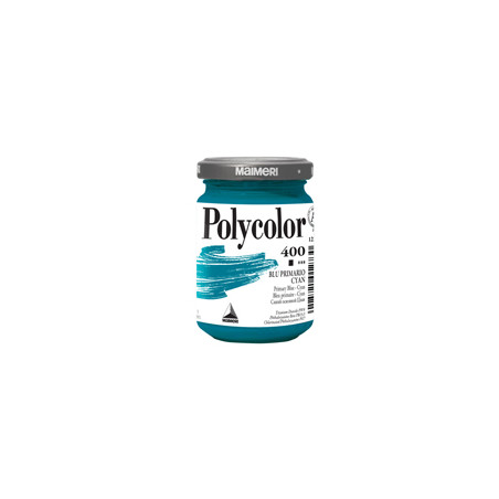 Colore vinilico Polycolor vasetto 140 ml blu primario Cyan Maimeri