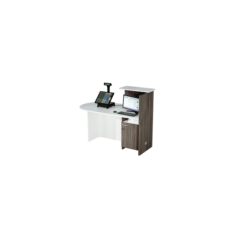 Postazione Reception Concept SX L143 x P83 x H117cm bianco/frass.tosc.