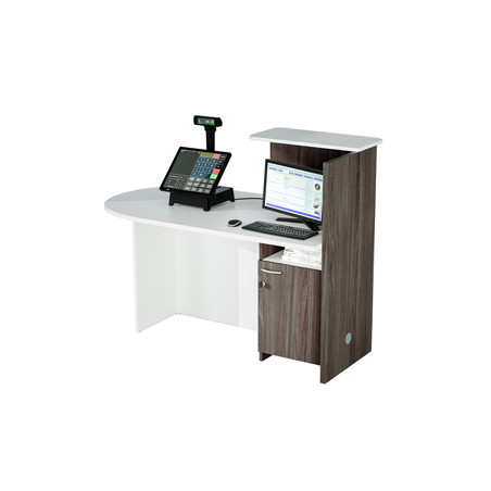 Postazione Reception Concept SX L143 x P83 x H117cm bianco/frass.tosc.