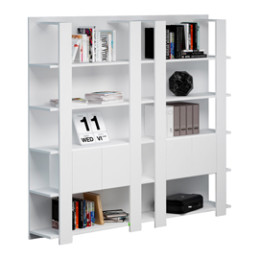 Libreria alta a 5 ripiani 100X38,6cm H198cm BIANCO - Concept