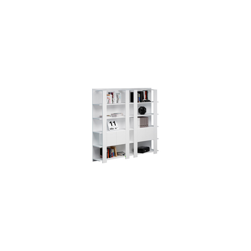 Libreria alta a 5 ripiani 100X38,6cm H198cm BIANCO - Concept