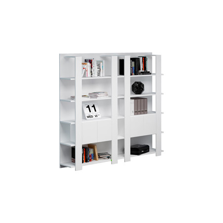 Libreria alta a 5 ripiani 100X38,6cm H198cm BIANCO - Concept