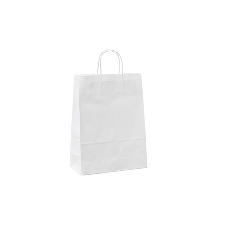 25 shoppers carta 14x9x20CM bianco neutro cordino