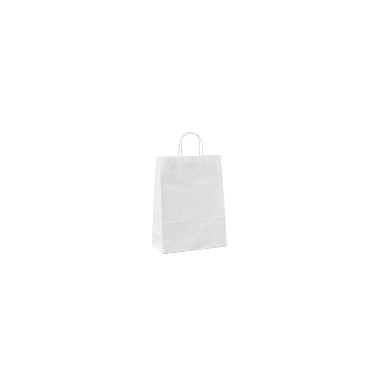 25 shoppers carta 26x11x34,5CM bianco neutro cordino