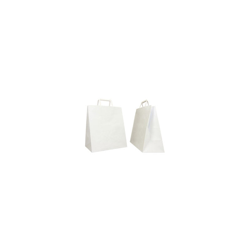 SCATOLA 250 Shoppers carta craft 28x17x32CM FLAT LARGE bianco