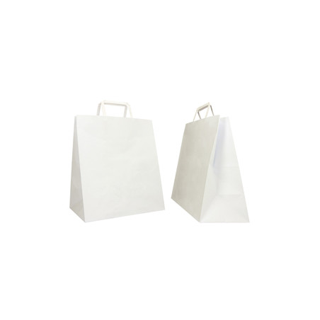 SCATOLA 250 Shoppers carta craft 28x17x32CM FLAT LARGE bianco