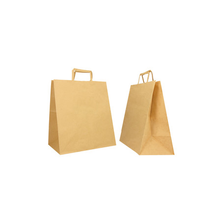 Scatola 250 Shoppers carta biocraft 28x17x32CM FLAT LARGE avana