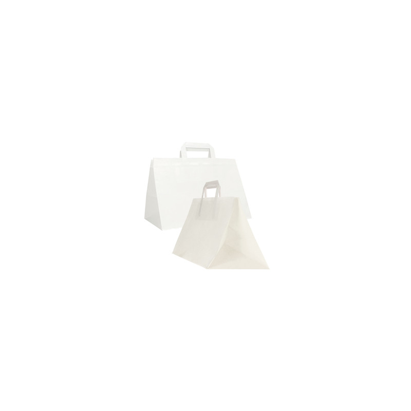 Scatola 200 Shoppers carta craft 32x22x24CM FLAT XLARGE bianco