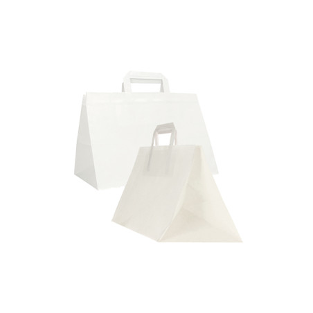 Scatola 200 Shoppers carta craft 32x22x24CM FLAT XLARGE bianco