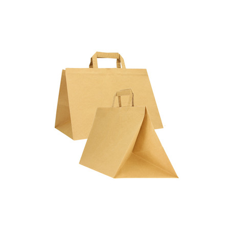 Scatola 200 Shoppers carta craft 32x22x24CM FLAT XLARGE avana