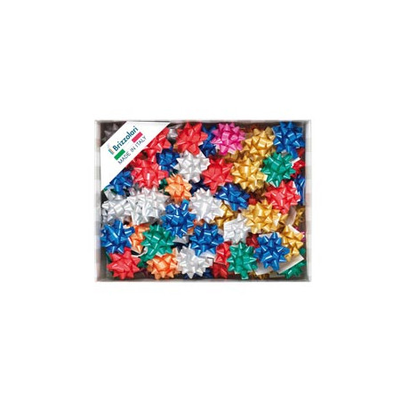 100 stelle nastro liscio 6800 10mmxØ5cm colori assortiti natale Brizzolari