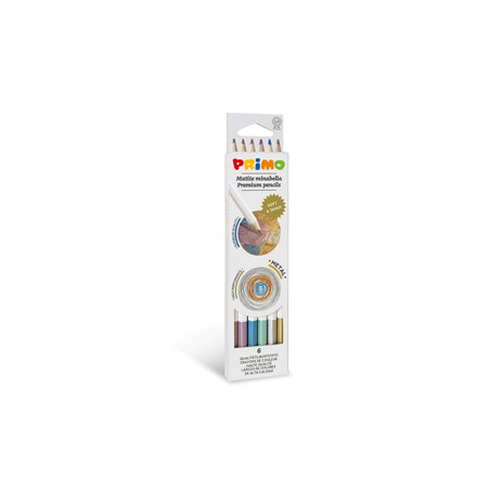 Astuccio 6 matite Minabella diam. 3,8mm colori metallizzati assortiti PRIMO