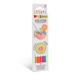Astuccio 6 matite Minabella diam. 3,8mm colori fluo assortiti PRIMO