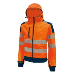 Giacca Softshell alta visibilita' Miky arancio fluo Taglia M U-Power